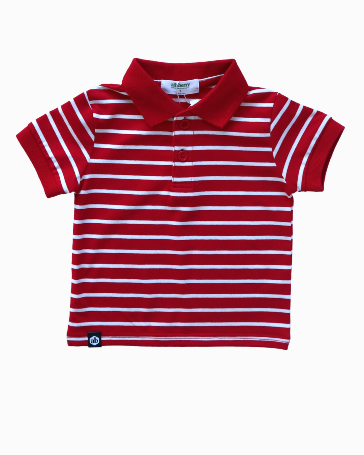 Classic Polo in White and Red Stripe