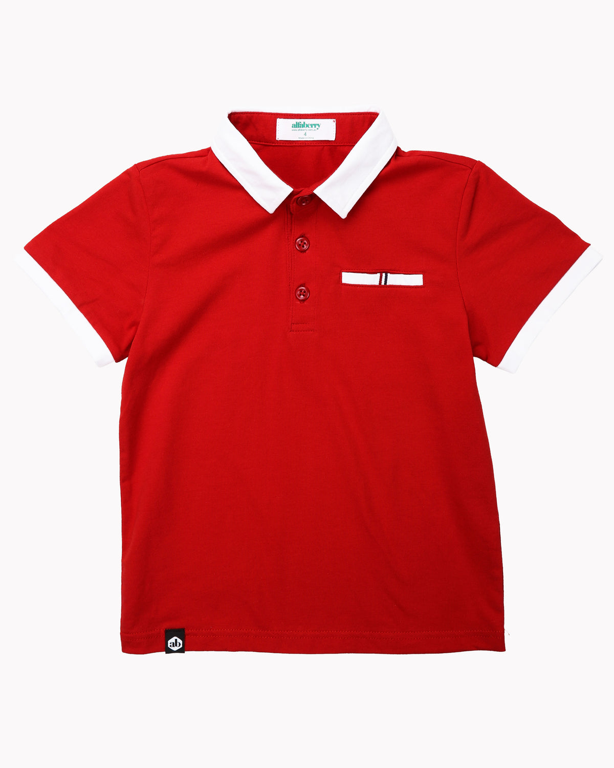 Paddington Polo Tee In Red Front