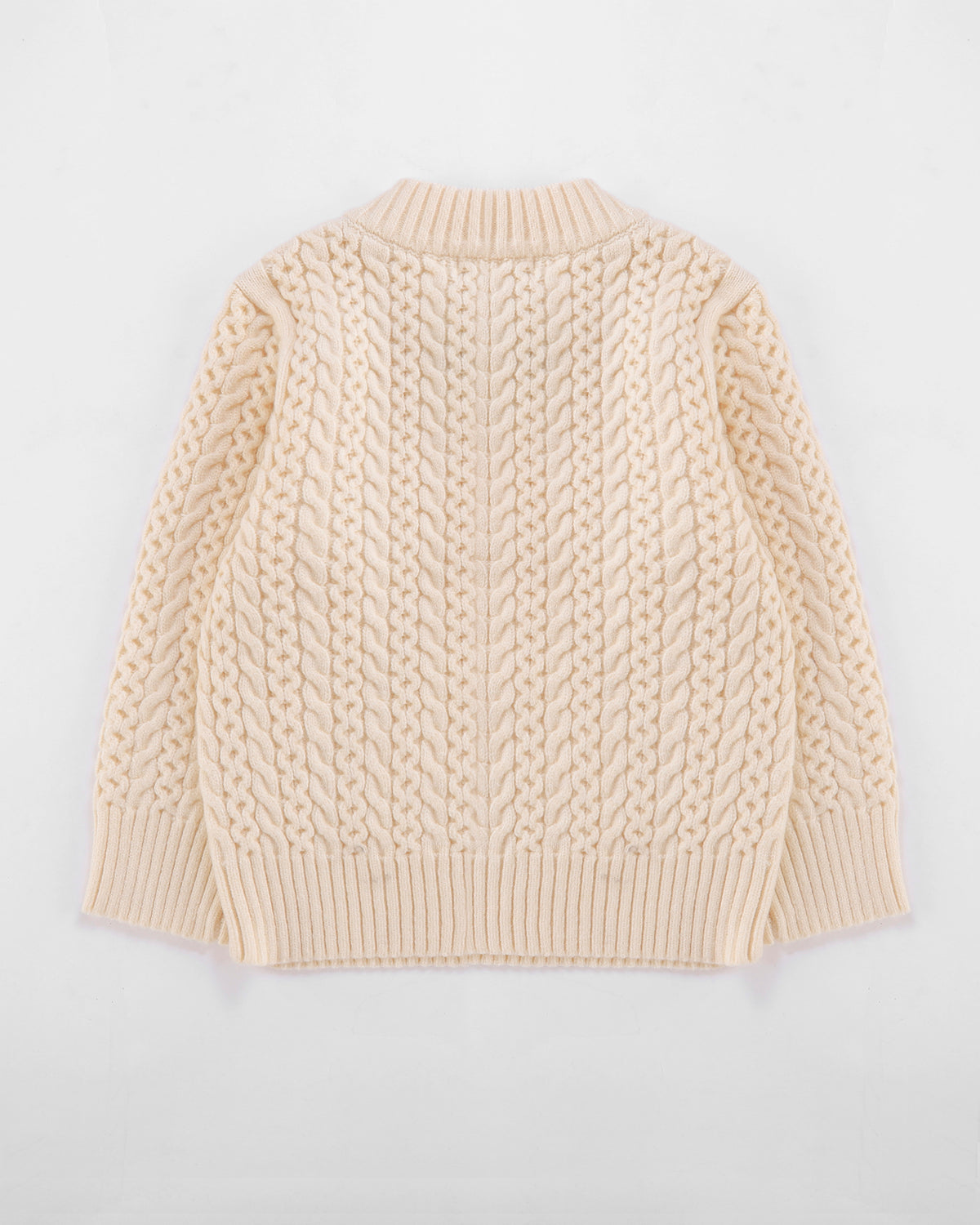Crew Cable Knit Jumper in Cream Back
