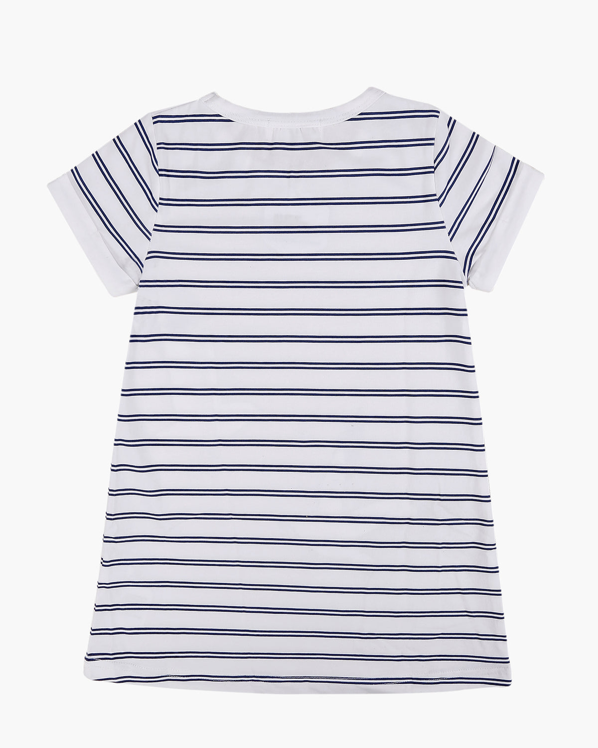 T-Shirt Dress in Seagulls &amp; Stripes Print Navy Back