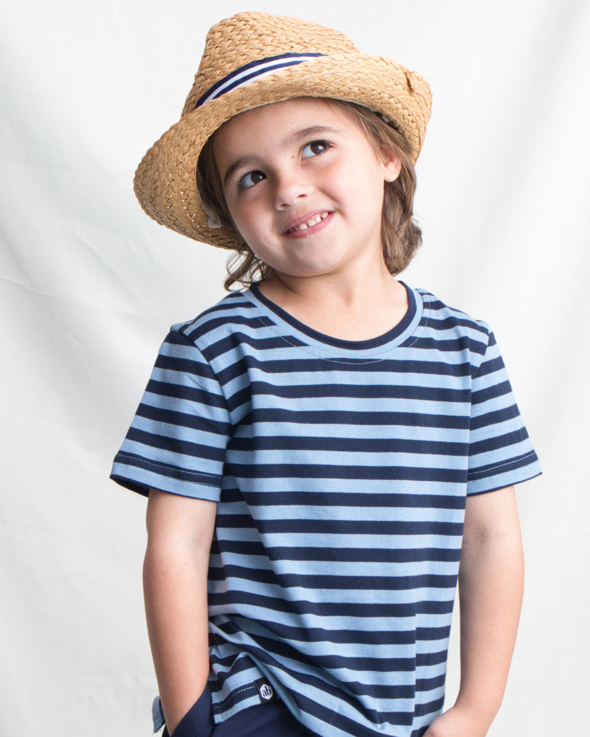 Buddy Tall Tee in Blue and Navy Stripe