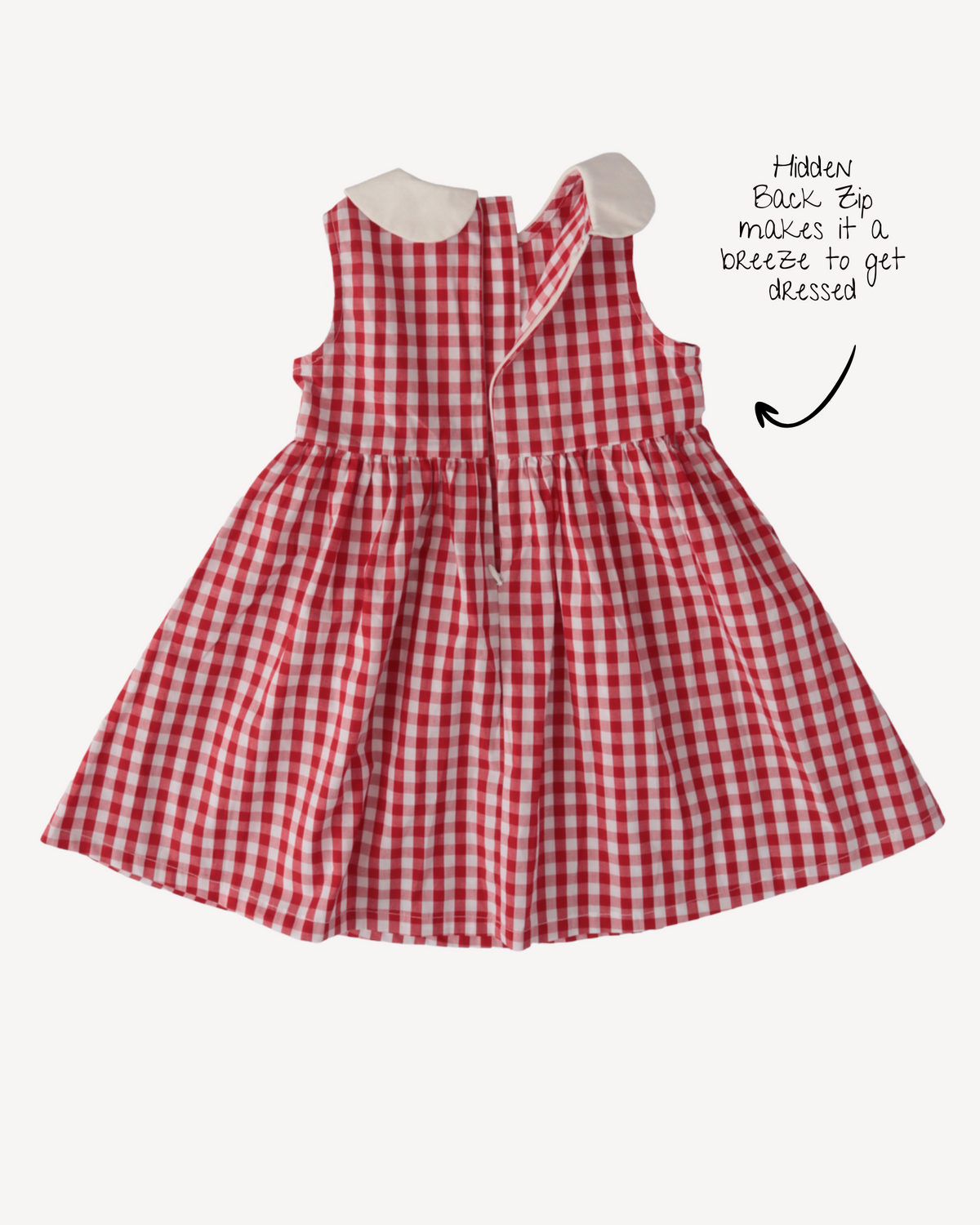 Cherry Dress in Gingham Red