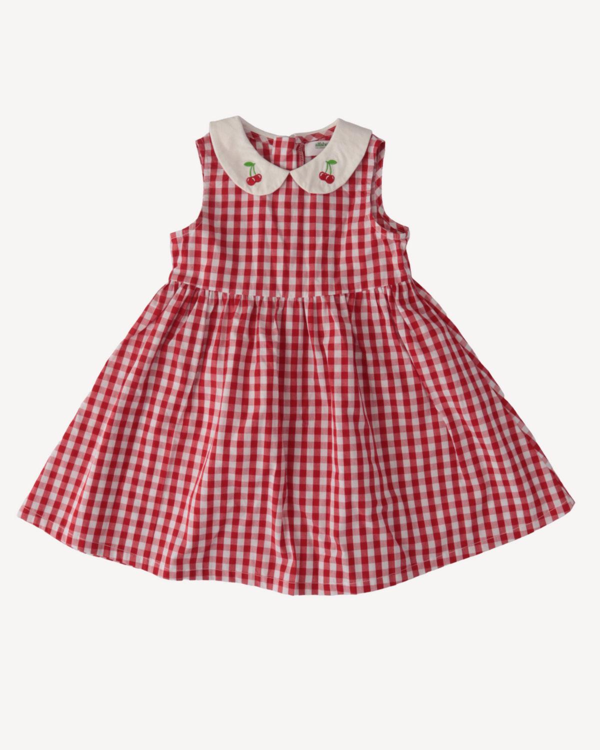 Cherry Dress in Gingham Red