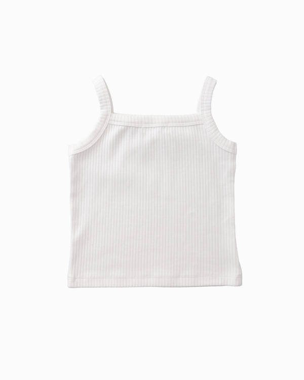Ribbed Tank Top in Ivory - alfaberry