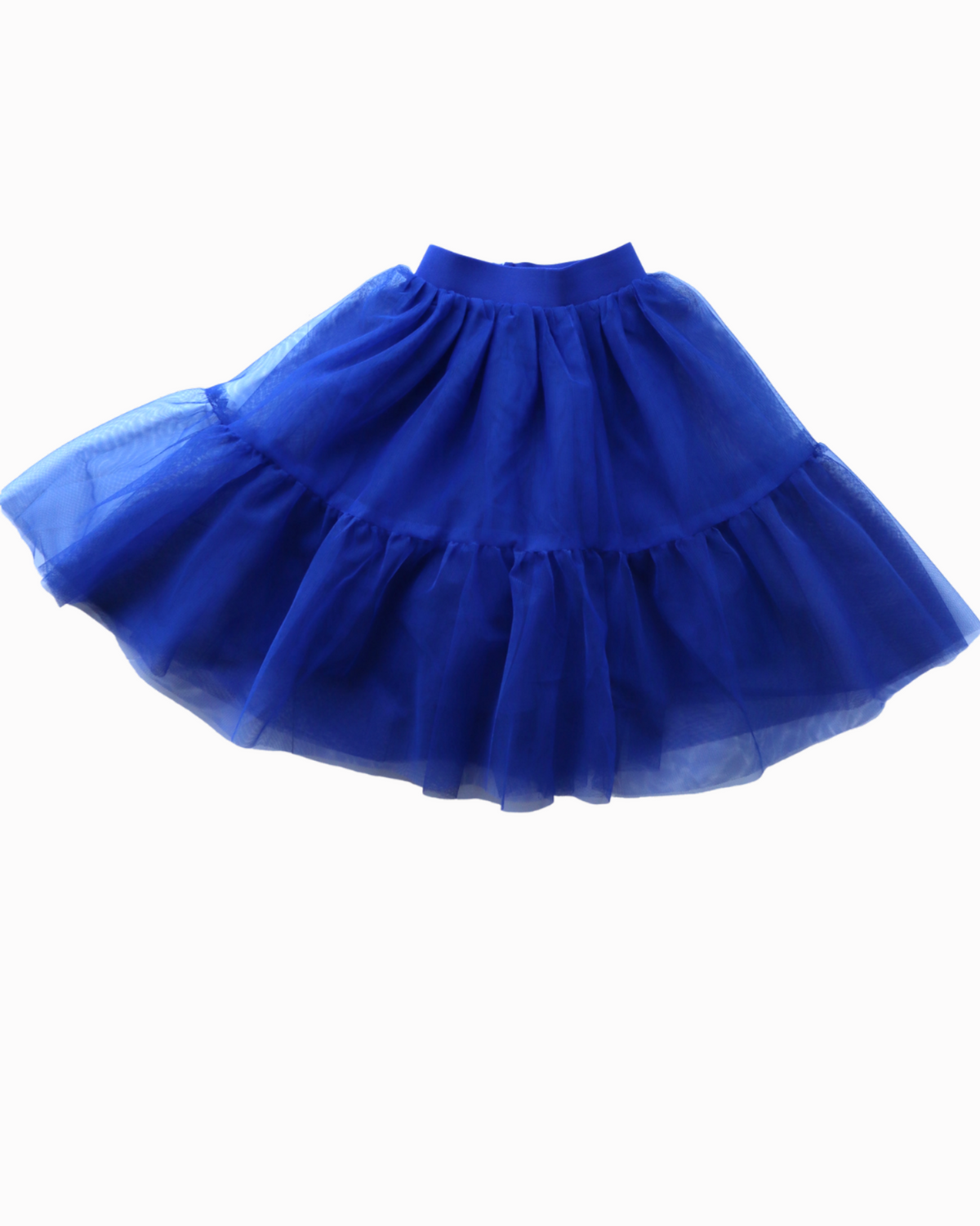 Tiered Tulle Long Skirt in Royal