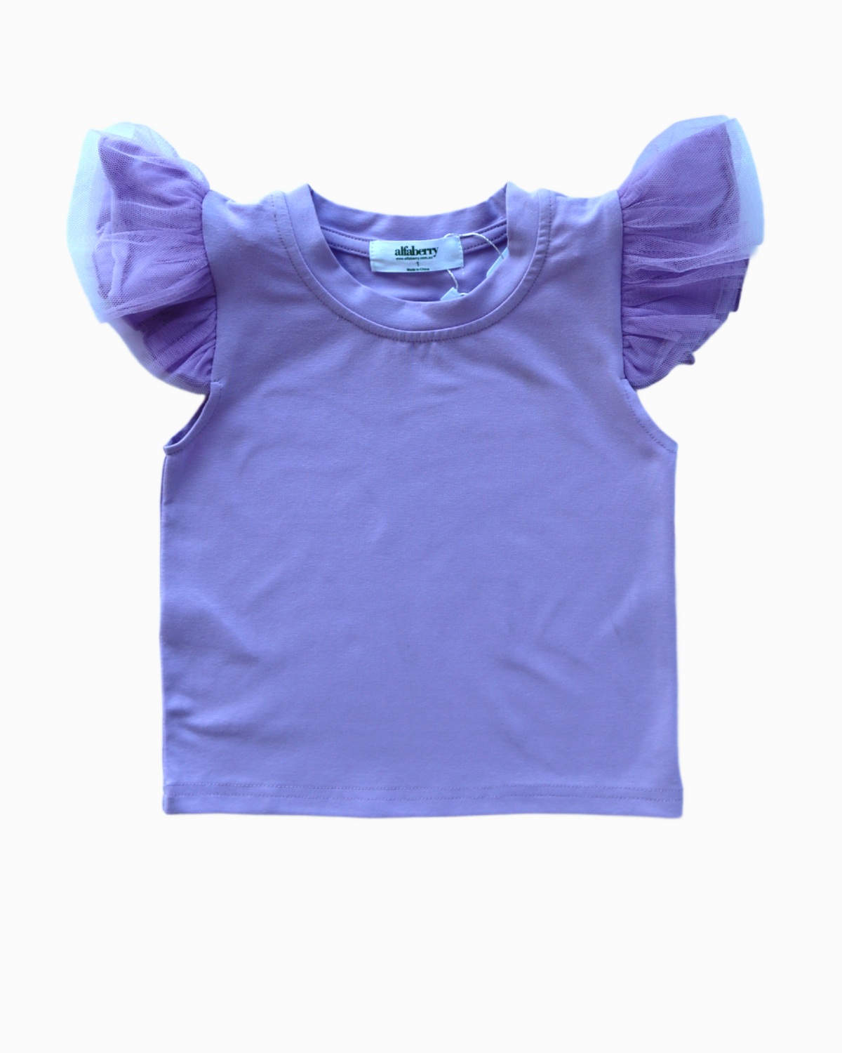Tulle Sleeve Top in Lilac