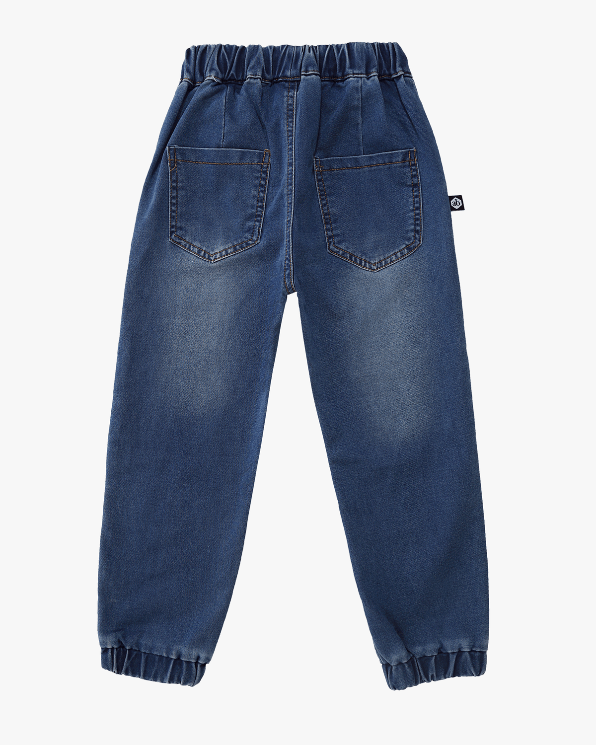 Cuffed Jeans Mid Blue Back