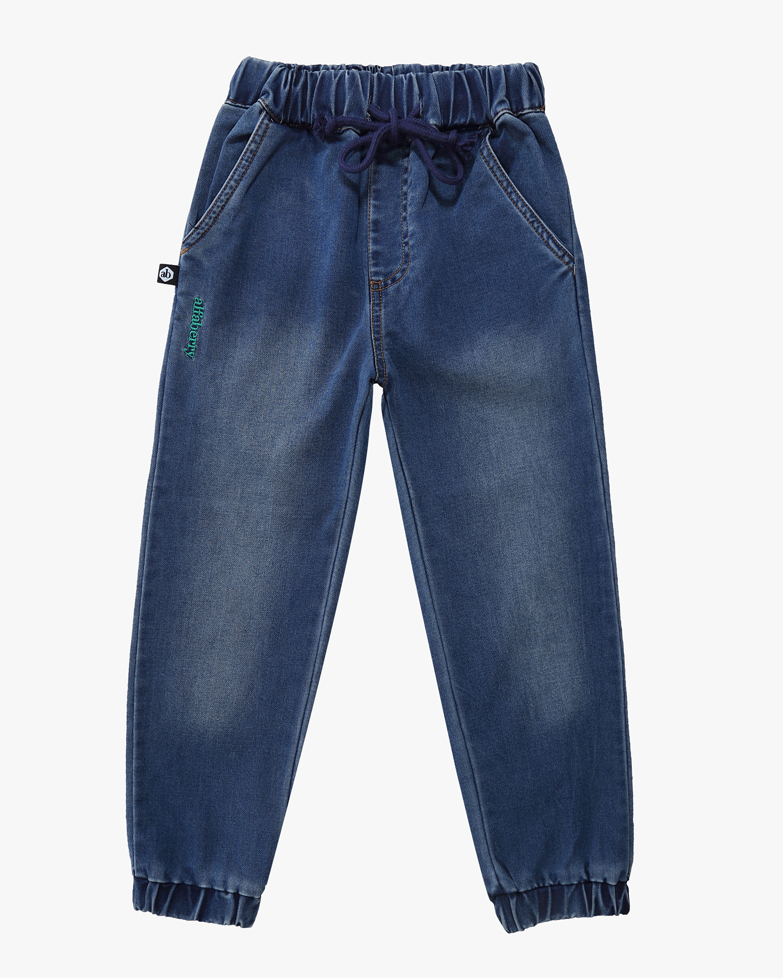 Cuffed Jeans Mid Blue Front