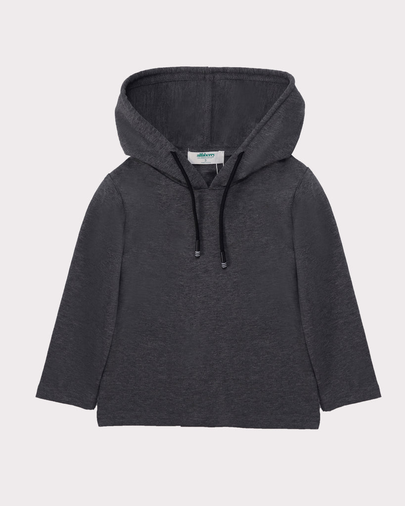 Long Sleeve Layering Hoodie in Gunmetal alfaberry