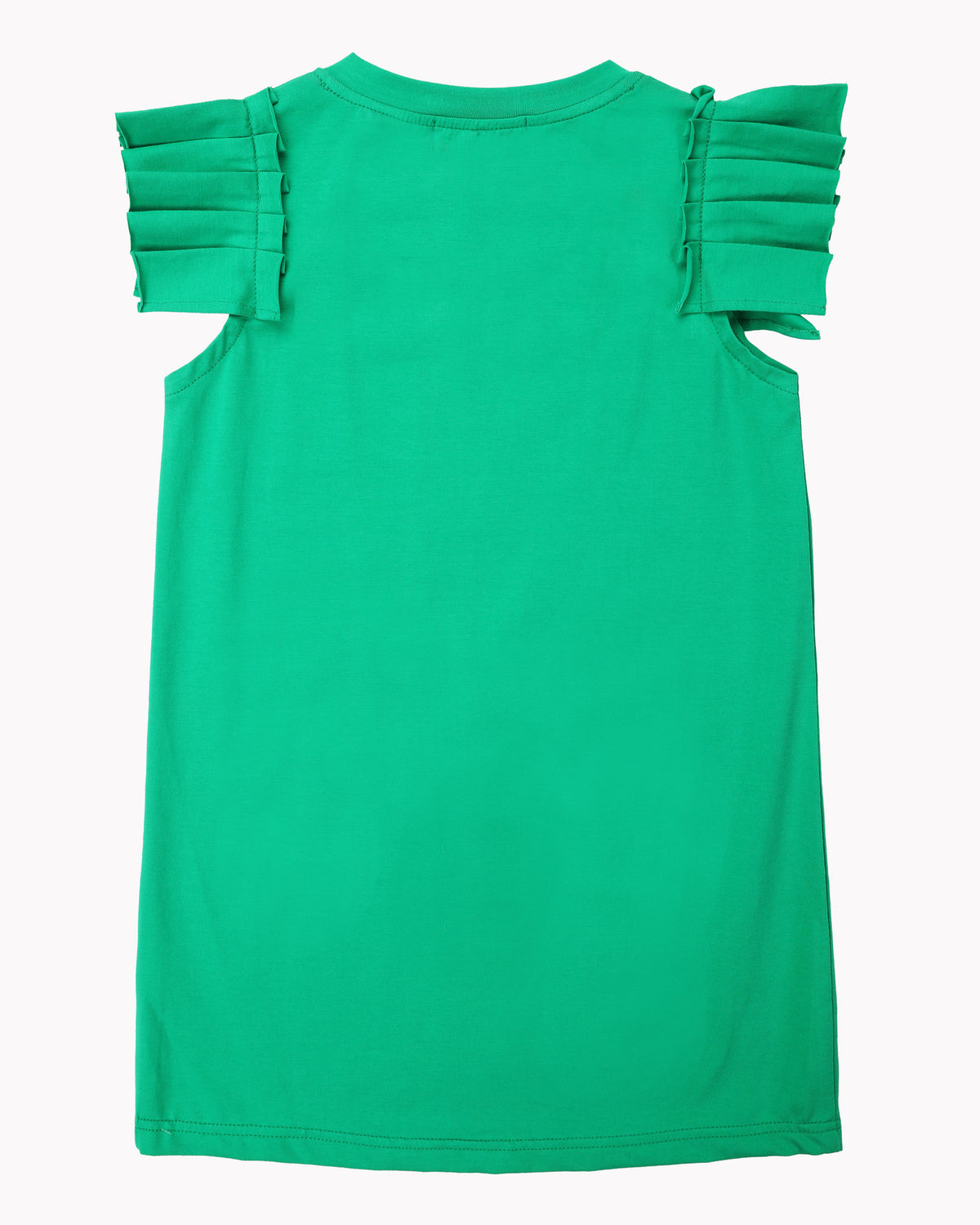 Pleated Sleeve Dress In Emerald Back