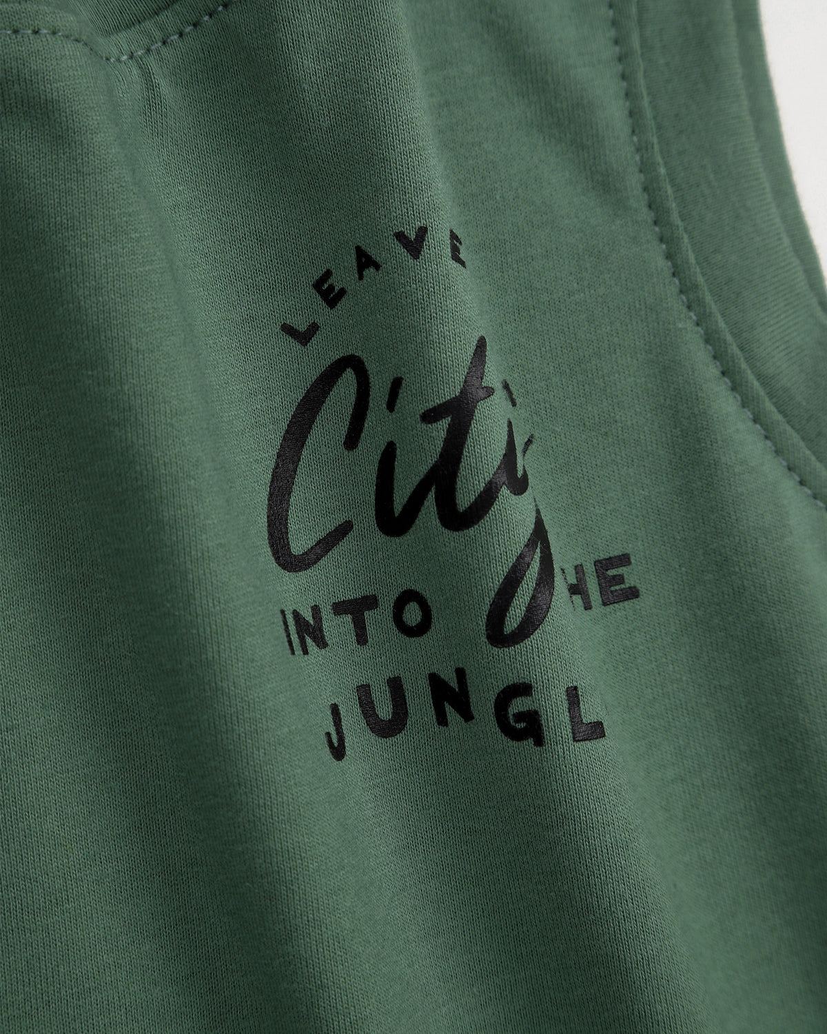 Leave The City Tank In Olive Detail