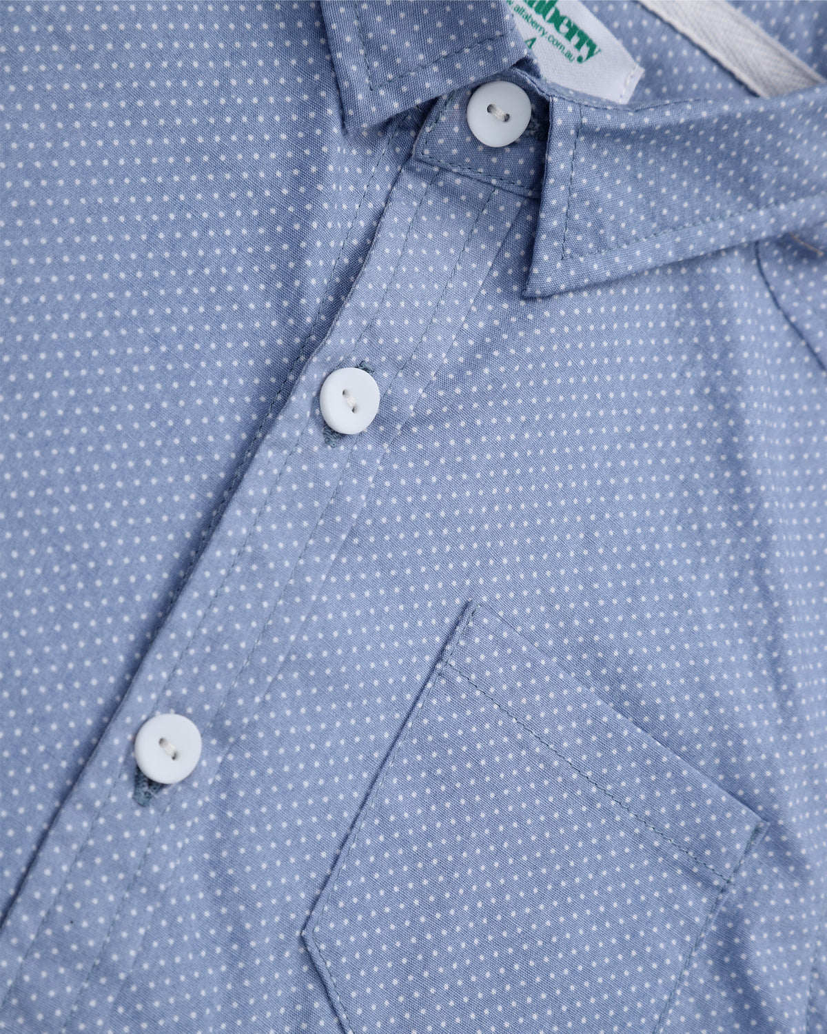 Pin Dot Shirt In Blue Detail