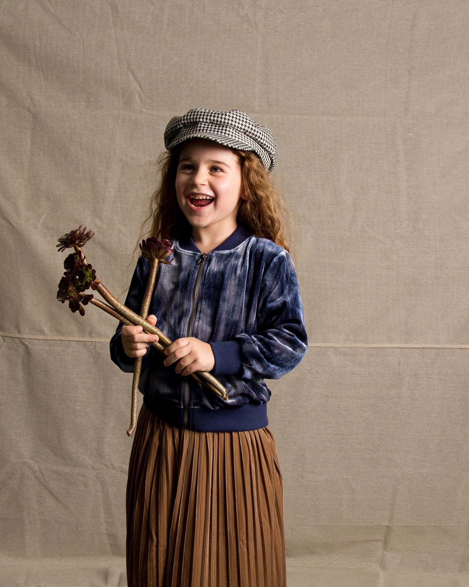 Denim Effect Velvet Bomber Lifestyle Image