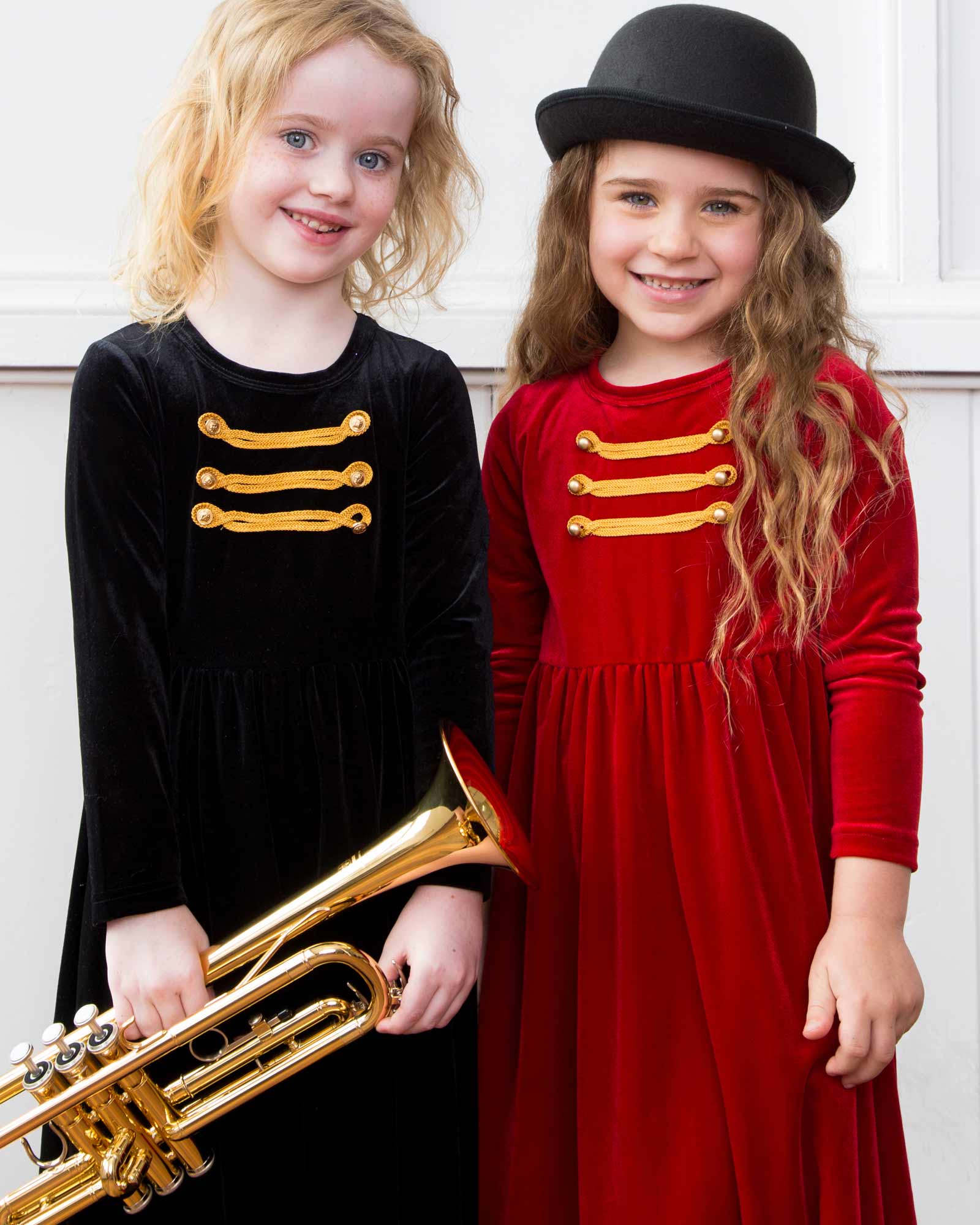 Lead Singer Maxi Velvet Dress Black and Red on model