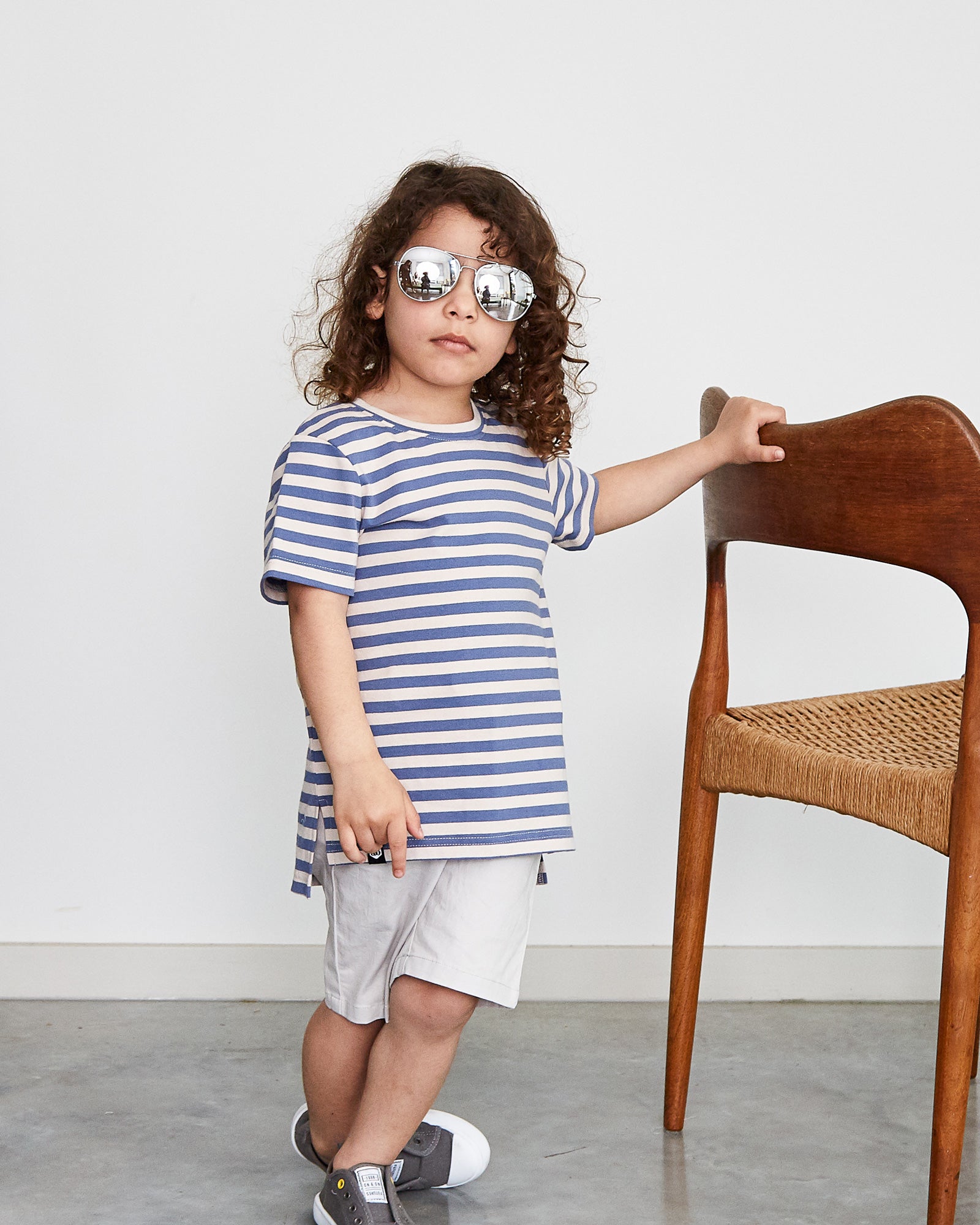 Buddy Tall Tee in Blue Stripe