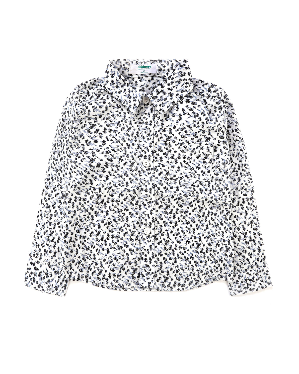 Floral Confetti Long Sleeve Shirt in Ivory Front