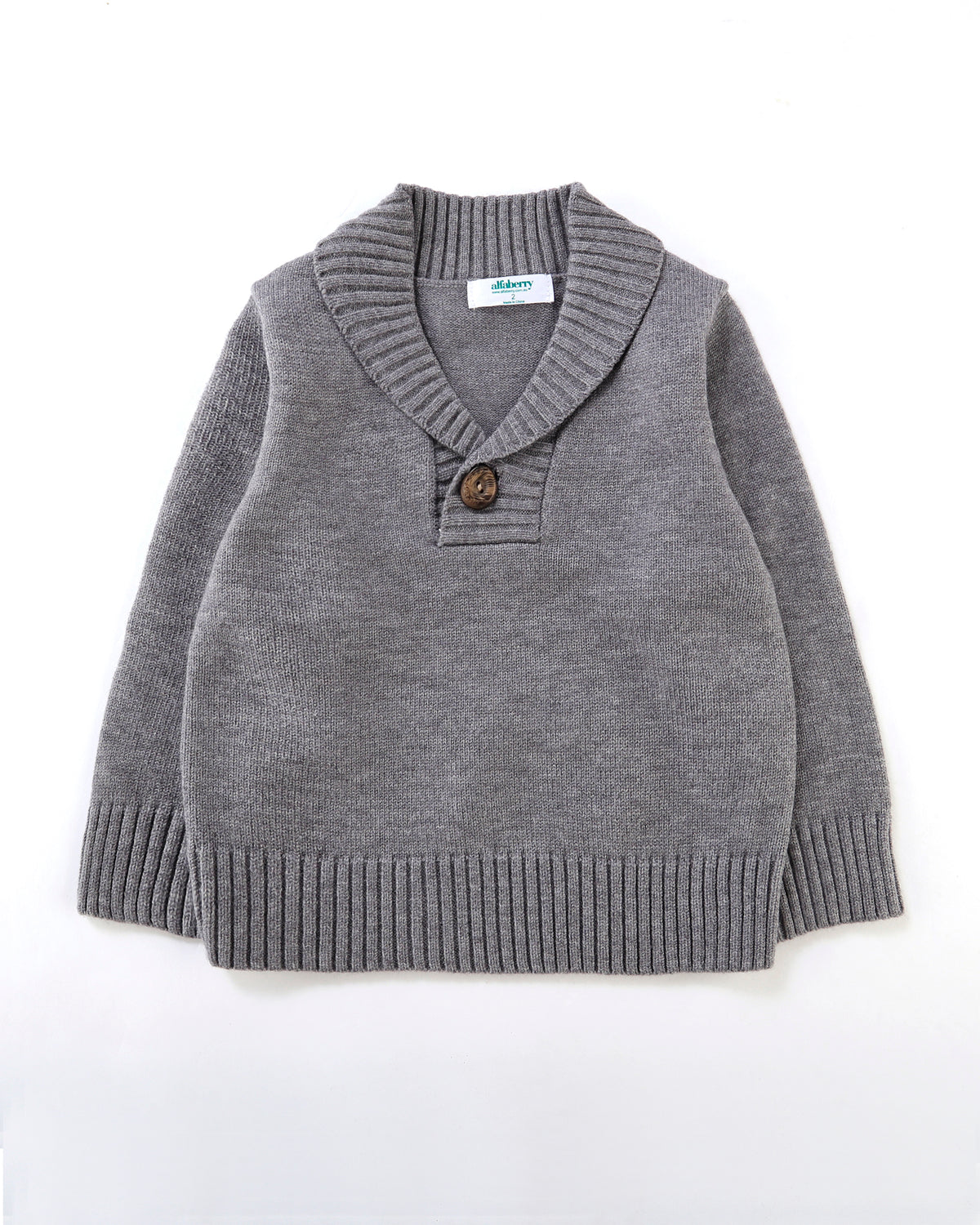 Good Times Collared Jumper in Grey Front