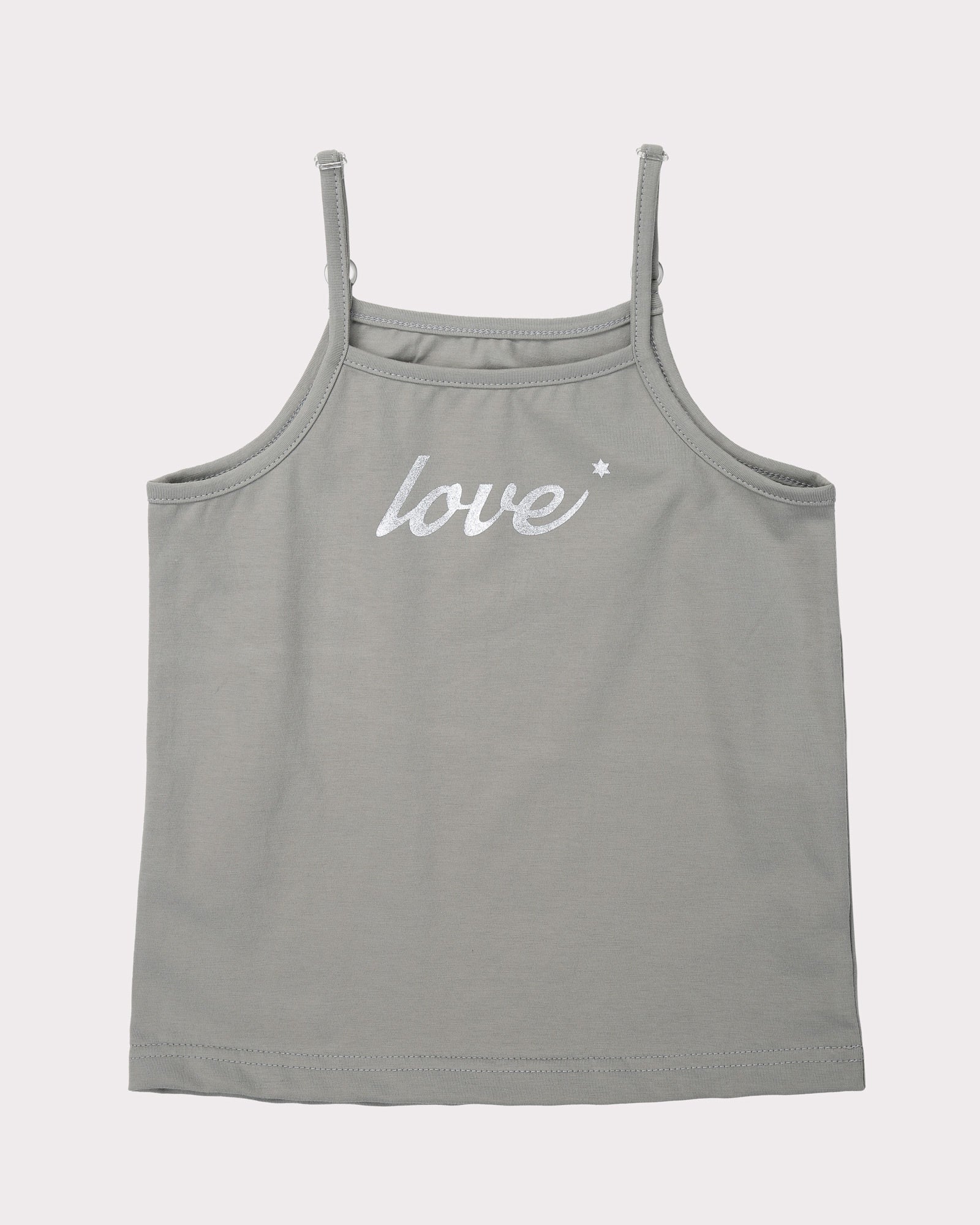 Fitted Tall Strappy Top In Grey Front