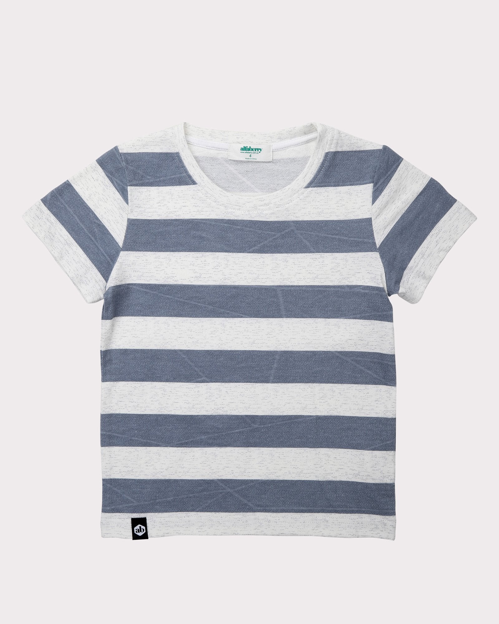 Large Stripe Explorer Tee In Grey Front