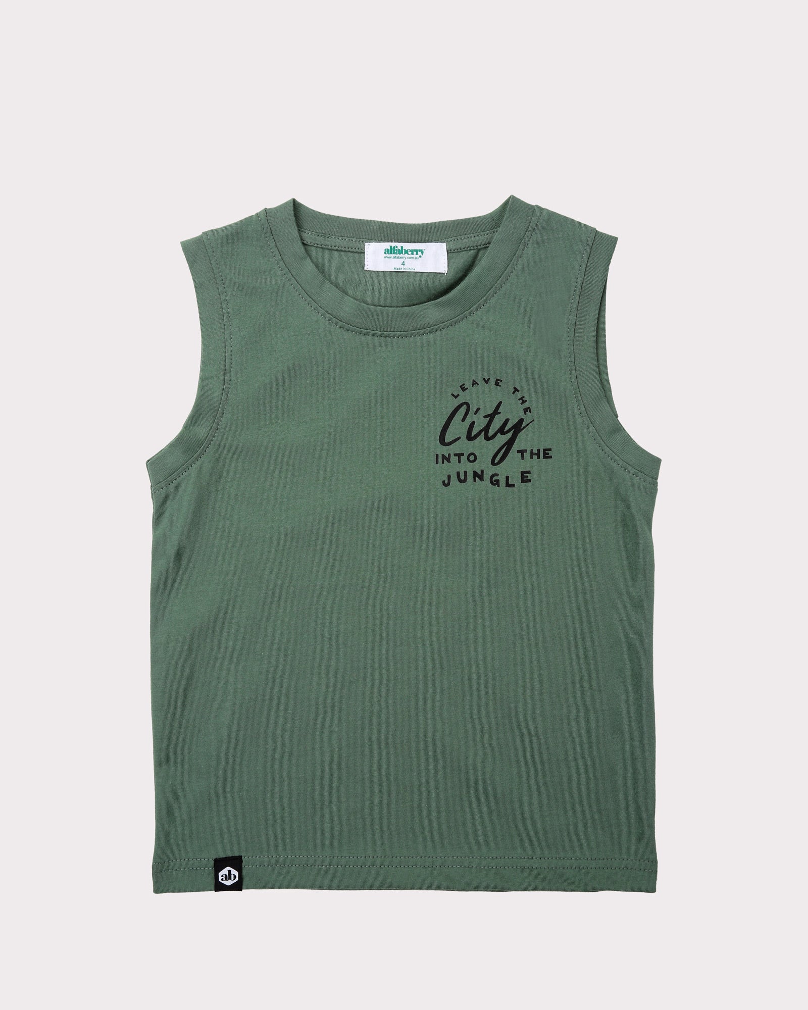 Leave The City Tank In Olive Front