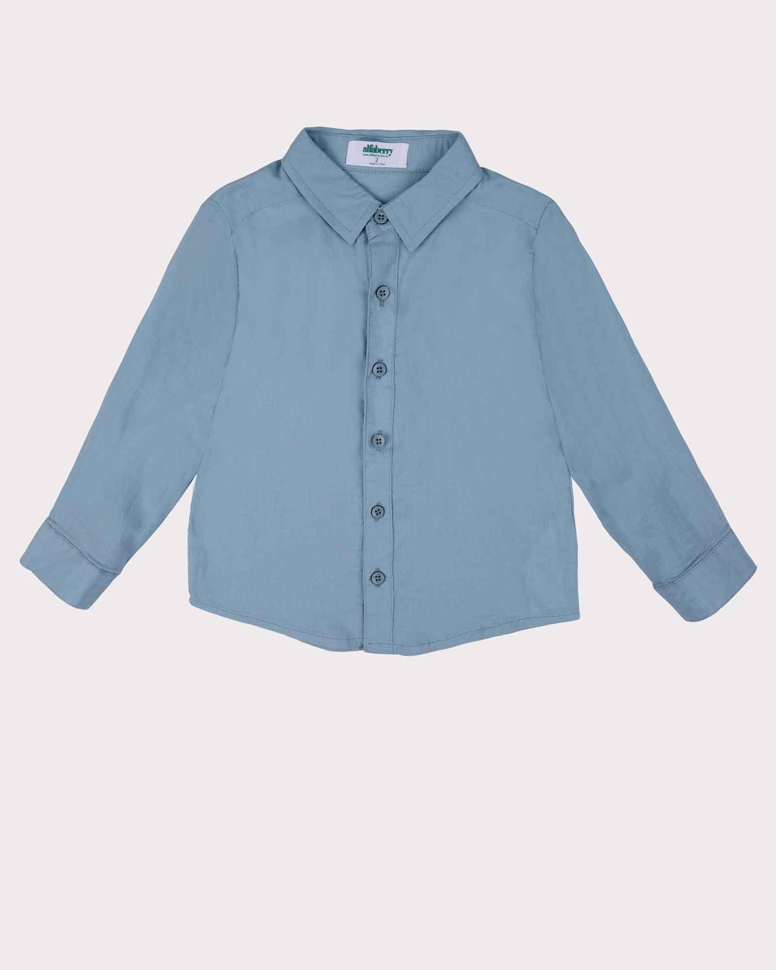 Linen Beach Shirt in Faded Blue Front