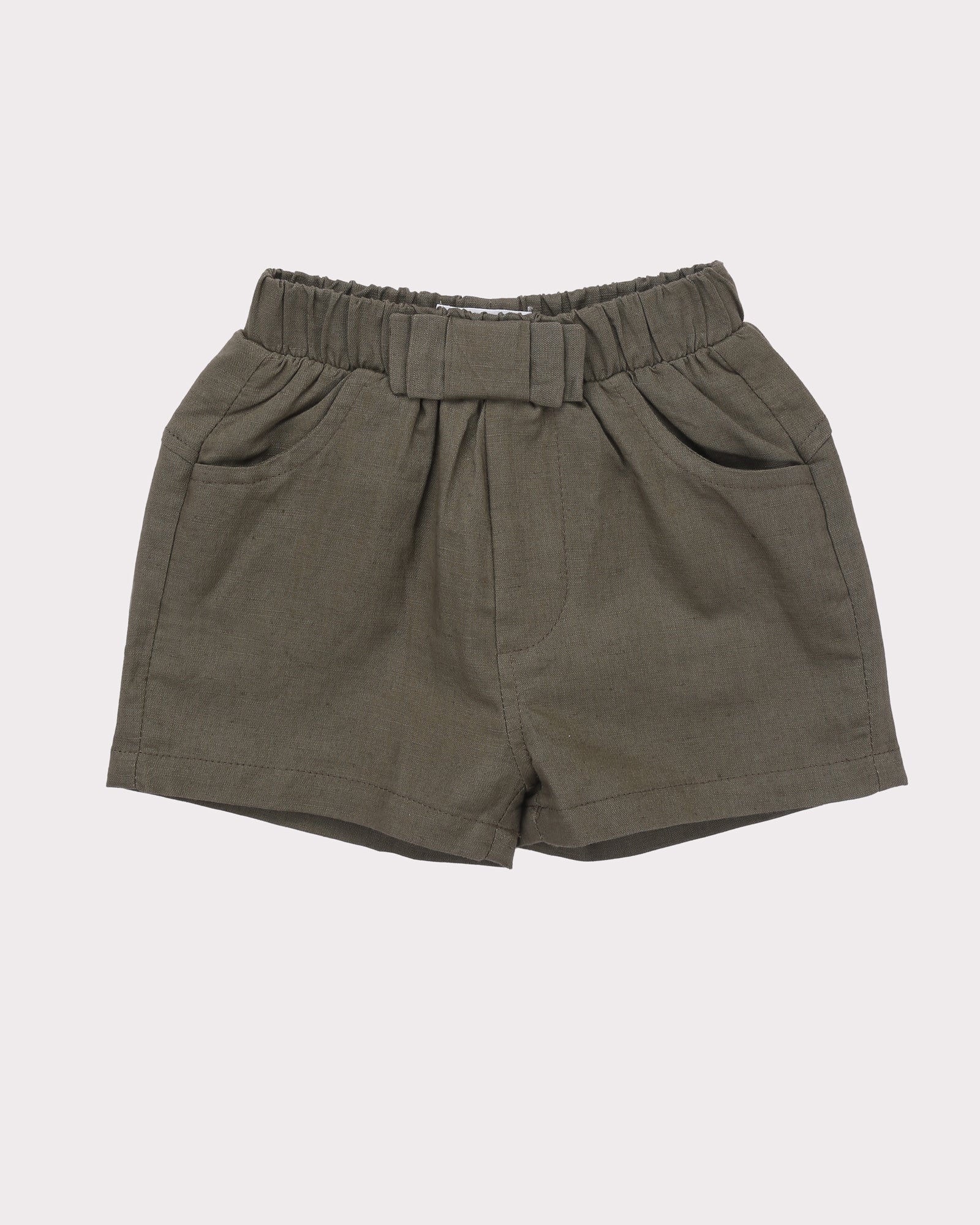 Linen Dress Short in Safari front