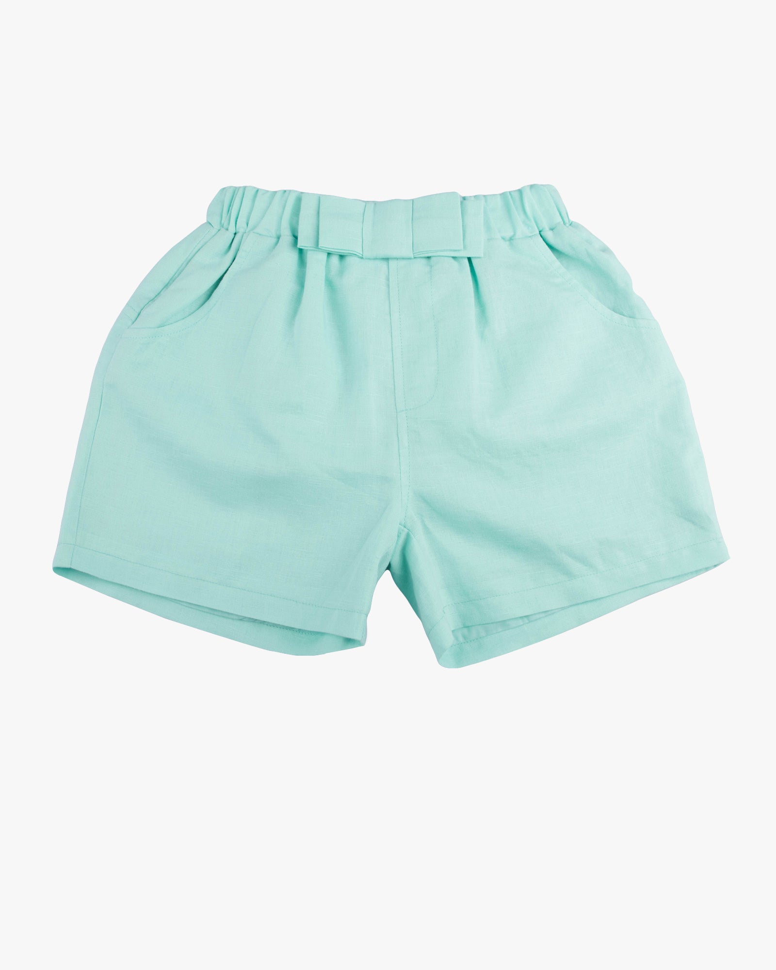 Linen Dress Short Aqua