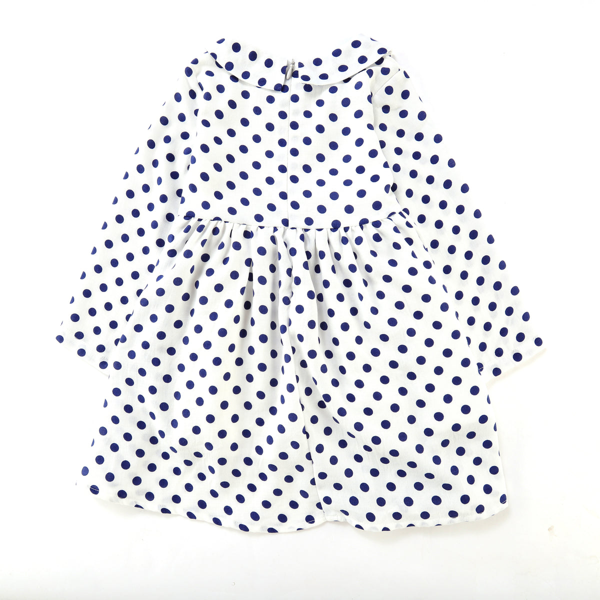 Long Sleeve Shirt Dress Blue Dot White (NO RETURN)
