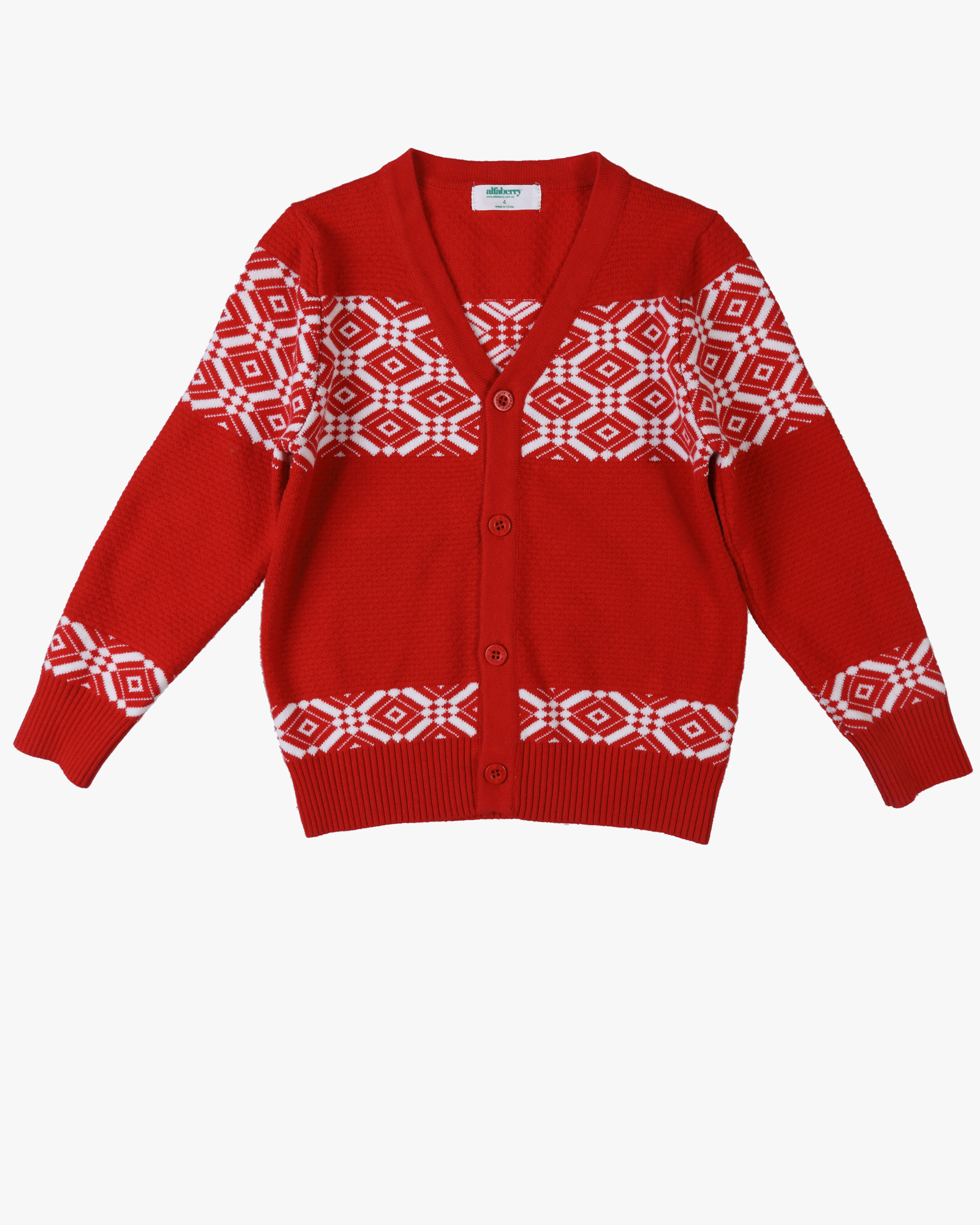 Patterned Cardi Red Front