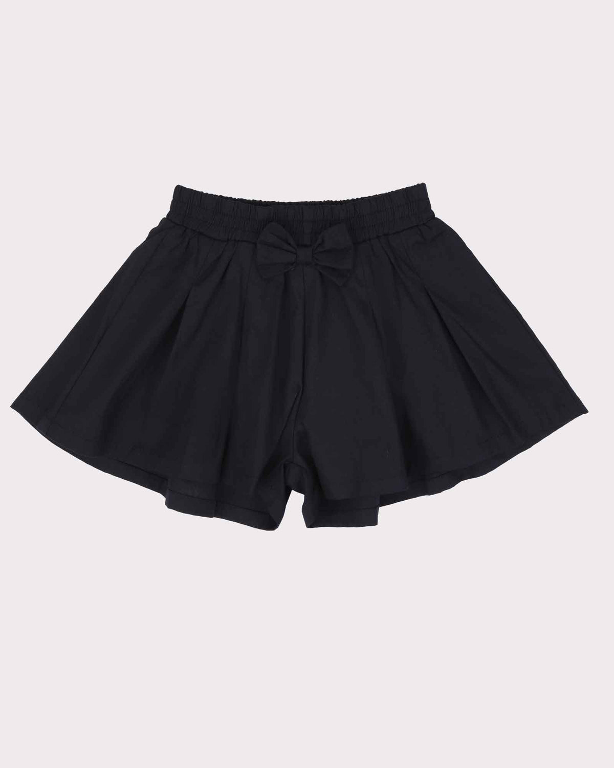 Pleated Short Block Colour in Black Front
