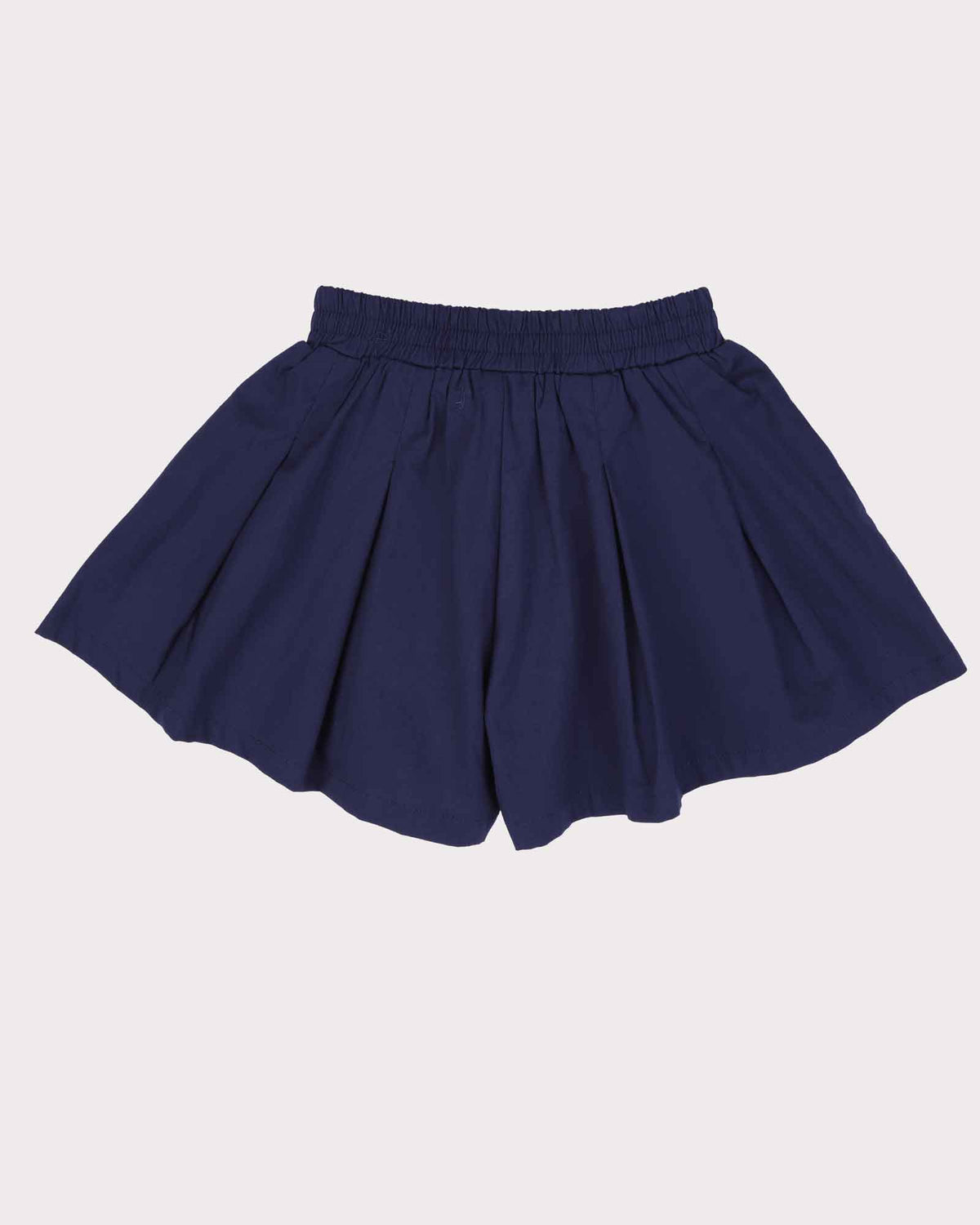 Pleated Short Block Colour in Navy Back
