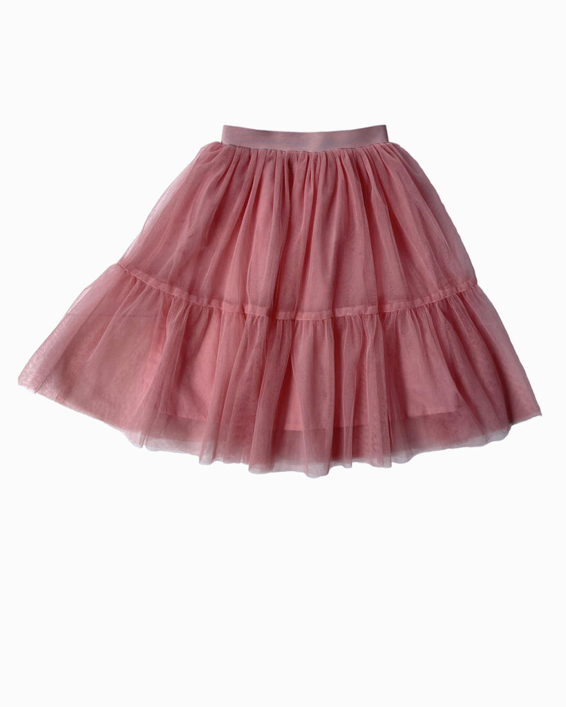 Tiered Tulle Long Skirt in Dusty Pink alfaberry1