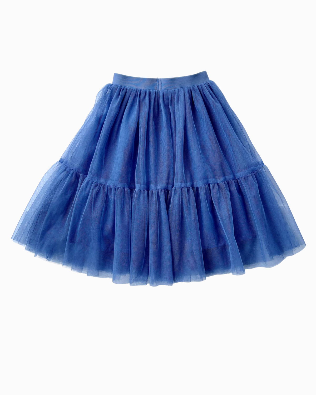 Tiered Tulle Long Skirt in Cornflower