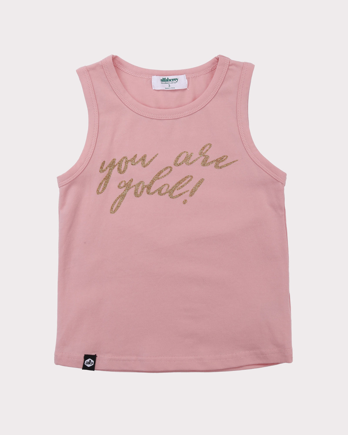 Your Are Gold Tee in Pink front