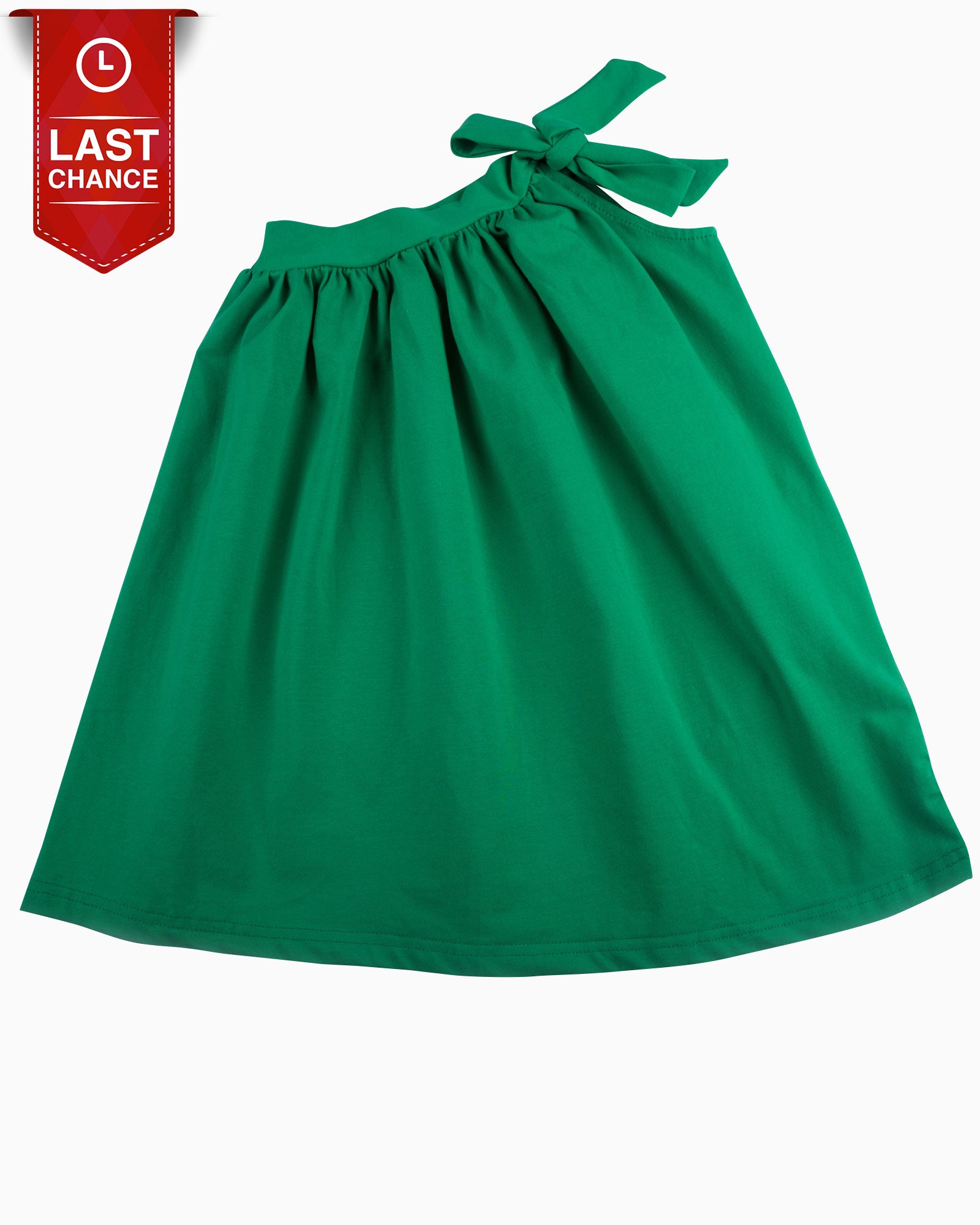 One Shoulder Jersey Dress Emerald Tied