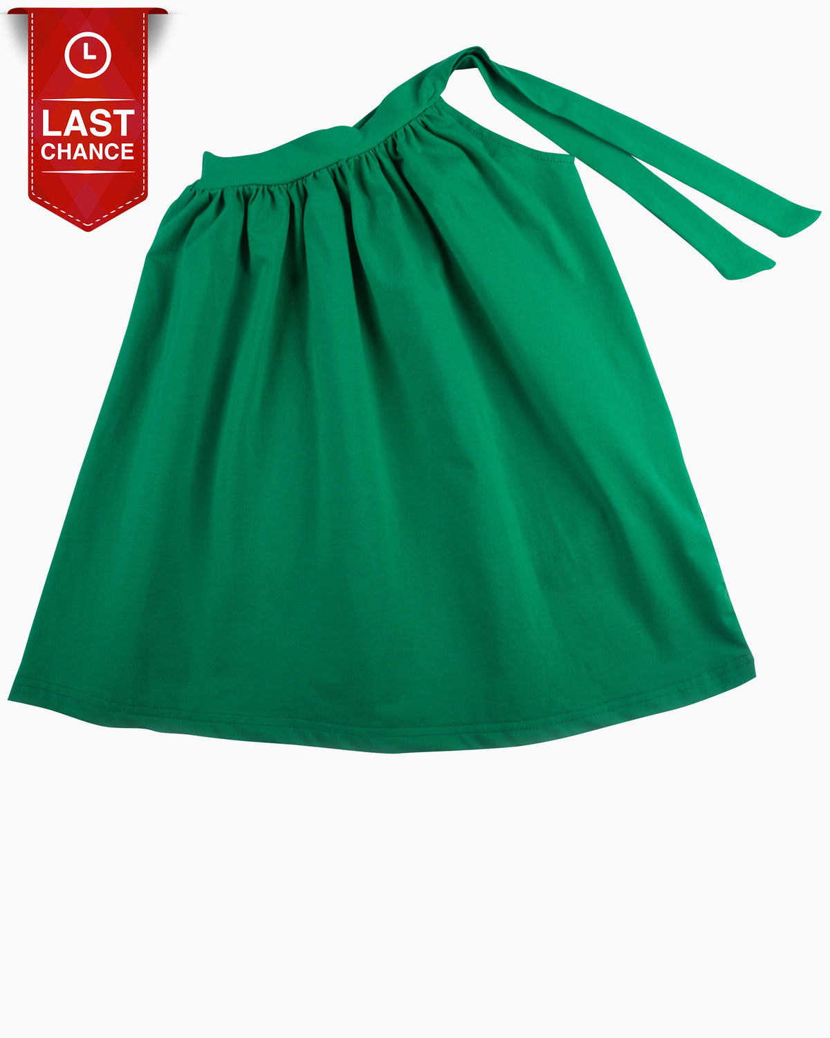 One Shoulder Jersey Dress Emerald Untied