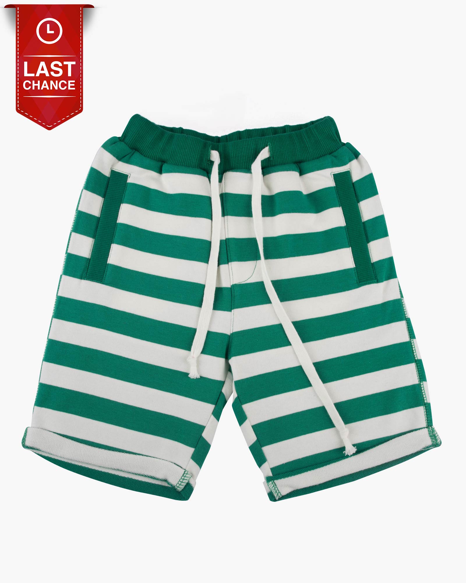 Trackie Short in Stripes green Front